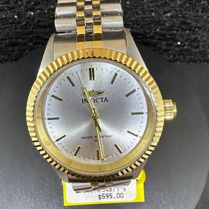 Men's (NWT) Invicta Two-Toned Watch w/Silver Face & Gold Accented Hands & Bezel
